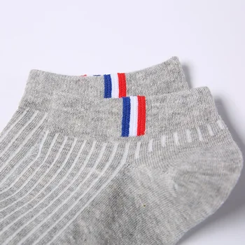 5 двойки на тънки летни памучни чорапи-лодочек, обикновен мъжки ежедневни чорапи, дишащи абсорбиращи потта габарит чорапи