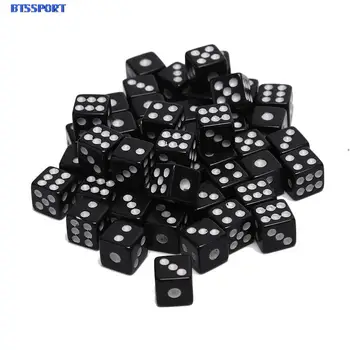 50 Броя Кубчета 8 мм Пластмасови Бели Игрални Зарове Стандартни Шестоъгълник изключително важно Парти За Рожден Ден Игра на Едро