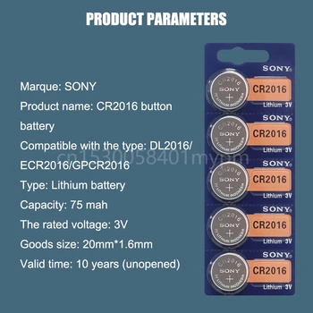 500 бр. Оригинални марка за SONY Cr2016 BR2016 DL2016 LM2016 KCR2016 ECR2016 3 Бутон Елемент Монета Литиеви Батерии за Часовници