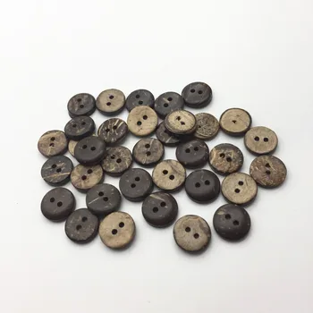 500 броя 11 мм Кафяви 2 Дупки Кръгли Копчета От Черупки от Кокосови орехи Шевни Аксесоари За Бижута, Занаяти, Производство на Карти, Scrapbooking