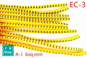 500шт (всеки 50шт) EC-0, ЕО-1, EC-2, ЕО-3 6sq.mm A-J ABCDEFGHIJ Английска низ характер Етикет за Тръба Мрежова Тел Кабелен Маркер