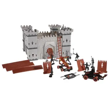 56 Броя 3D Замък Строителни Блокове Рицар Сблъсък Игра Набор от Децата си САМ 