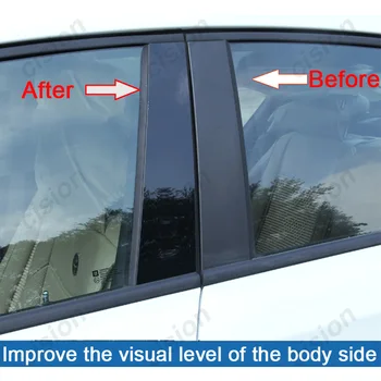 6x Автомобили Прозорец Врата Колона B C Стълб на Стълб Накладки за Honda Civic Седан 2016-2021 карбон Черен и Огледален Ефект, PC Стикер