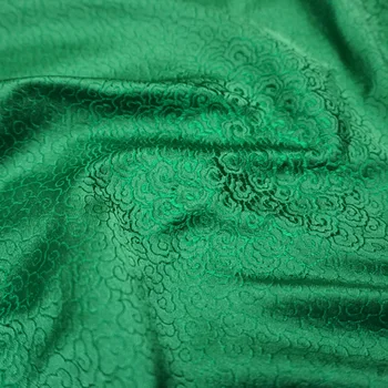 74 * 100 см висококачествен зелен местен цвят благоприятни облак / moiré парчовая коприна сатен плат