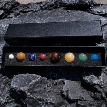8 Планети на Слънчевата Система - Изцеление Чакра Кристални Камъни Набор от Топки, Без гравиране Колекция от Естествени Скъпоценни Камъни Персонализирани Начало За