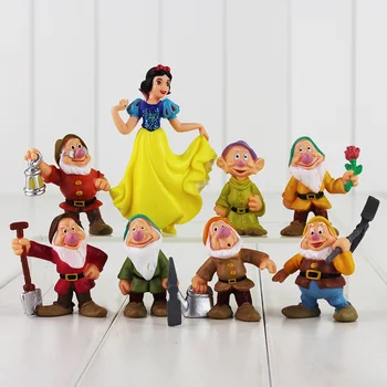 8 бр./компл. Принцеса Снежанка и Седемте Джуджета Фигурка Играчки 5-10 см Мини-Модел на Кукли за Деца