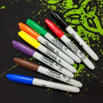 8 бр./лот, Американски маркери за рисуване Sharpie, Екологични, Точка, Постоянни, 8 цвята, Комплект Писалка за рисуване на графити, Канцеларски материали