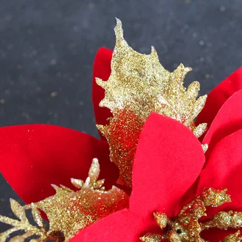 8шт 3D Декоративни Цветя за Коледната Елха Пластмасови Цветя за Домашна Коледна Украса на Коледна Елха Декорация Висулка