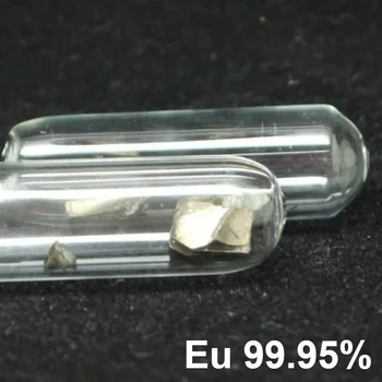 99,95% Метал Европий с Висока чистота на Ес Аргон Газ Защитен Кристал Фланец на Редки земни метали, Около 1 грам
