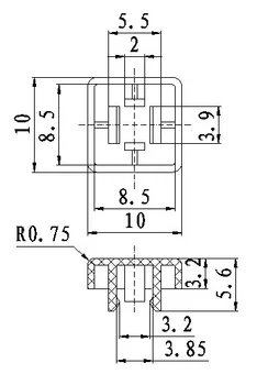 A14 Къси крака Квадратна капачка на бутона на превключвателя се Комбинира с капак на превключвателя на 10*10 mm (10 бр./лот)