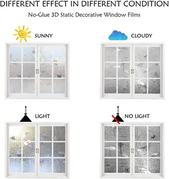 AFDB Прозорец Филм на 3D Статична Украса за Поверителност на Самозалепващи Фолио за UV Заключване Термоконтроля Стъкло, Стикер С Ефекта на Дъгата Винил