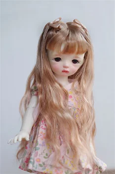 BJD Перука Кукла Млечен коприна къдрици Средна дължина на косата 3.4.6 точка мек копринен перука BJD аксесоари за кукли