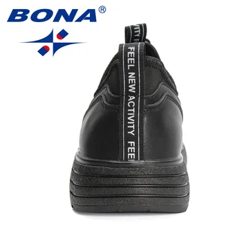 BONA 2022 Нови Дизайнерски Ежедневни Маратонки, Висококачествени Дишащи Обувки За Почивка, Мъжки Модни Лека Пешеходната обувки, Мека
