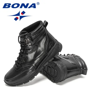 BONA/Новост 2022 г.; Дизайнерски Зимни Плюшени обувки; мъжки Ботильоны На Защитно устойчива на износване подметка; Мъжки топли зимни пешеходни обувки; Mansculino