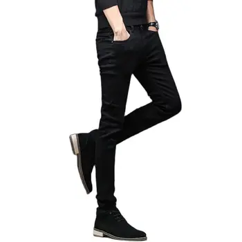 Batmo 2022 ново записване, висококачествени ежедневни тънки черни ластични дънки за мъже мъжки панталони-молив, тесни дънки за мъже 2108