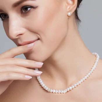 Cauuev Невероятна цена АААА високо качество на естествени сладководни перли верижки и колиета за жени в 3 цвята 8-9 мм бижута от перли, висулки подарък