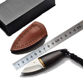 D2 Стоманена Кухненски Нож с Директен Острие и дървена дръжка, Ножове EDC, Инструменти за Мъжки Подарък, Жена Оборонное Инвентар, Открит Къмпинг