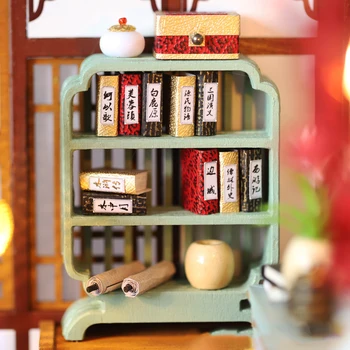 DIY Wooden Куклена Къща Комплект Монтиран Миниатюрен Casa С Мебели Китайски Куклена Къща Модел Roombox Играчки за Възрастни Коледни Подаръци