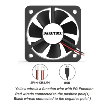 Darutiox 2 ЕЛЕМЕНТА 5020 50 мм DC 24 12 5 В 2PIN Двойна Топката/Втулочный Носещи Бесщеточный на Вентилатора за охлаждане на 50x50x20 мм Вентилатор за Охлаждане