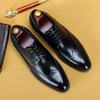 Desai/Новост 2022 г.; Мъжки Модельная ръчно изработени обувки; мъжки Oxfords от естествена кожа, Италианска класическа Реколта мъжки обувки с перфорации тип 