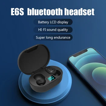 E6S TWS 5,0 Bluetooth Слушалки Водоустойчиви слушалки Слушалки 9D Stero Fone Ouvido Bluetooth Sem Fio намаляване на шума С Микрофон