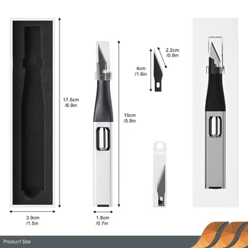 EHDIS Гравиране Нож За Рязане Комплект с 10 бр. Острие от Въглеродна Стомана Автомобили Фолио, Стикер Режещ Нож направи си САМ Хартиена Занаят Ръчни инструменти