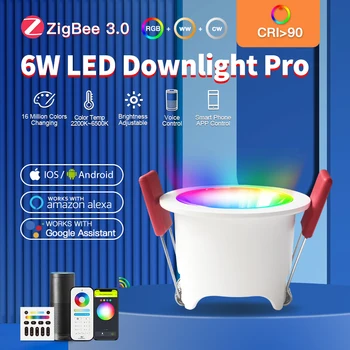 Gledopto ZigBee 3,0 RGB CCT led лампа CRI 90 Умен лампа Работи с Echo Алекса Sasha SmartThings 2,4 G RF Дистанционно Гласово управление