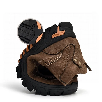Golden Sapling Планински Обувки От Естествена Кожа в ретро стил, Мъжки Обувки За Почивка Дишащи Улични Мъжки Обувки и Тактически Модни Ежедневни Обувки