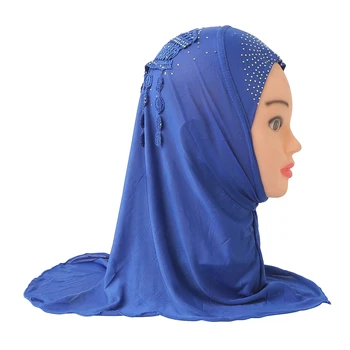 H040 е Подходящ за малки момичета 2-6 години, сладки шапки-hijabs с дантела, красив мюсюлмански шал, ислямска шапка-шал, амира, превръзка на главата
