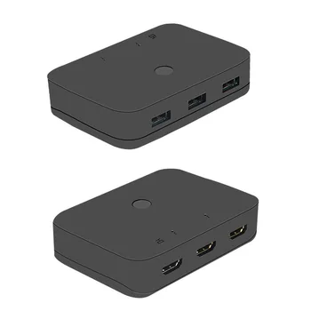 HDMI-Съвместими KVM switch Превключвател Сплитер 2 В 1 От 4 До @ 30 Hz с USB2.0 Хъб за КОМПЮТЪР, Монитор, Проектор Клавиатура Мишка