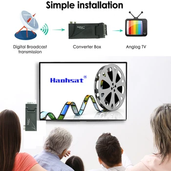 Haohsat DVB T2 HD-666, Scart, HD Поддържа H. 265 HEVC 10-битов Наземен приемник Разход TV тунер с антена, USB YouTude App