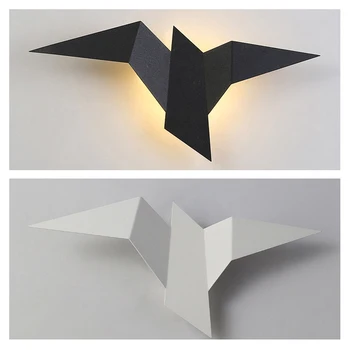 Homhi Оригами Птица Лампа Златното Стенни Дизайн на Интериора в Скандинавски Стил и Модерни Led Художествени Стенни осветителни Тела за Хол Спалня HWL-063