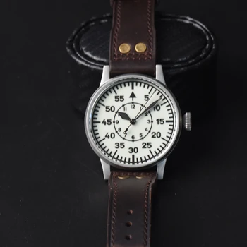Hruodland Мъжки часовник Pilot Сапфирово-черен Циферблат с Пълна Светящимся 10ATM PT5000 Механизъм за самостоятелно ликвидация Механични Часовници Мъжки Flieger