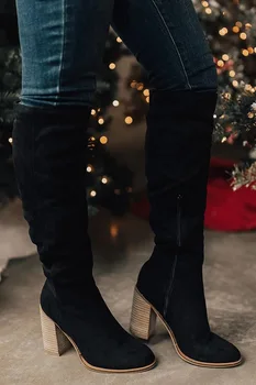 JODIMITTY kadın diz-yüksek çizmeler Lace Up seksi yüksek topuklu kadın ayakkabı dantel Up kış çizmeler sıcak boyutu yeni moda бо
