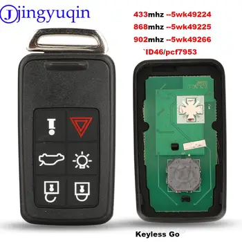 Jingyuqin 433/868/902 Mhz KR55WK49266 Авто Дистанционно Ключ за VOLVO XC60 XC90 S90 S60 2009-PCF7953 Автоключевой Go Smart 5WK49224