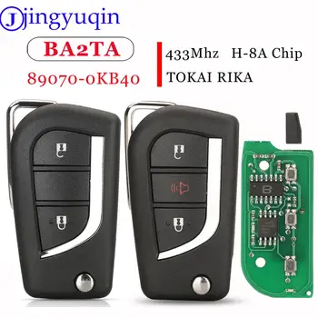 Jingyuqin BA2TA Дистанционно Автомобилен Ключ 433 Mhz 8A За Toyota Vios Hilux RAV4 Yaris + Ключодържател 89070-0KB40 TOKAI РИКА H1-3689 TOY48 Нож
