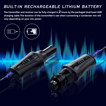 KIMAFUN Безжичен UHF микрофон приемопередающая система на XLR и жак 6,35 мм за динамични и конденсаторных микрофони за аудиомикшера, щата Пенсилвания