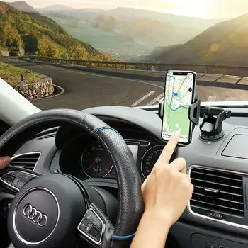 KISSCASE Кола За Телефон в Автомобил на Предното Стъкло Регулируема Поставка За Телефон iPhone 14 Samsung Поддръжка на Смартфон voiture де