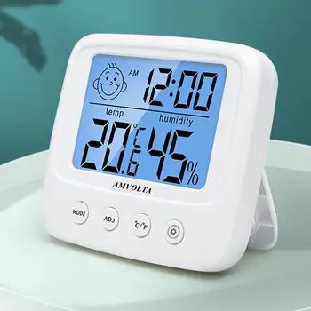 LCD Цифров Измерител на Температура И Влажност С Осветление, Електронен Влагомер За Дома, Термометър, метеорологичната станция, Детска Стая