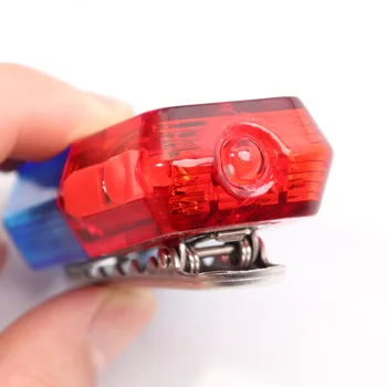 LED Червен Син Мултифункционален Скоба Мига Предупредителен Защитен Раменната Полицейски Фенер Вградена Батерия 500 М Невидим