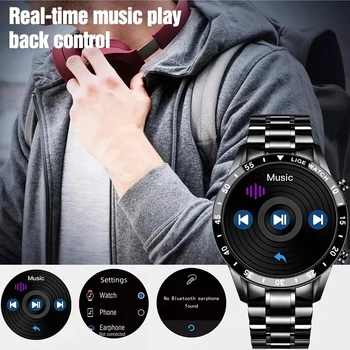 LIGE Нови Умни Часовници за Мъже С Пълен Сензорен Екран Спортни Фитнес Часовник е Водоустойчив Bluetooth Разговори За Android и ios умни часовници за Мъже + Кутия