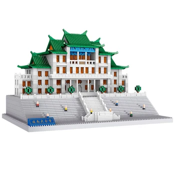 Lezi 8201 Световната Архитектура Xiamen University Конгресна Зала на Светлина Мини Диамантени Блокове Тухли Строителна Играчка за Деца без Кутия