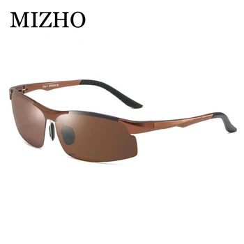 MIZHO 2022 Висококачествени Алуминиеви Жълти Слънчеви Очила Мъжки Поляризирани Огледални Слънчеви Очила за Нощно Виждане Прозрачни oculos Мъжки слънчеви Очила