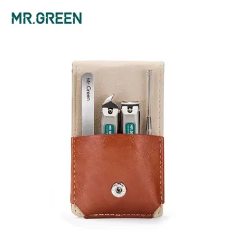 MR.GREEN Професионални нокторезачки от неръждаема стомана и комплект за жилища, 4 в 1, инструменти за маникюр, комплект за грижа за изкуство, преносими