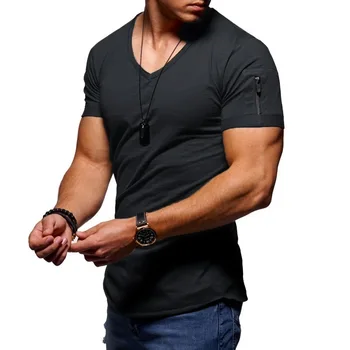MRMT 2022, Маркова Новост, мъжка Тениска с V-образно деколте, Однотонная, Голям Размер, Модни и Ежедневни мъжки тениски с къс ръкав