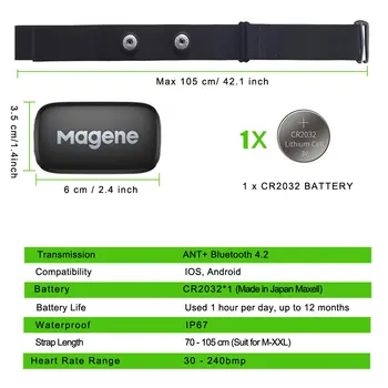 Magene H64 Сензор за Сърдечната Честота в Гърдите Колан ANT + и Bluetooth 4.0 За Безжична Зона За Упражнения с Сърдечния Ритъм За Фитнес На Открито Hear Rate Monito