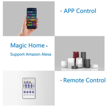 Magic Home WS2811 WS2812B WiFi RGB Пиксельный led контролер, съвместим с Alexa / Google Home, За да адресуемой смарт led лента В 5-24