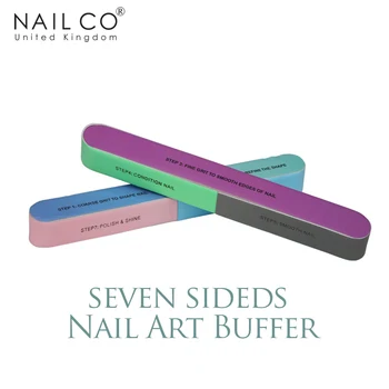 NAILCO 7-sideds/1 бр. Пилочки за нокти Ремонт LED Дизайн Нокти Буферна Полиран Пилка За Маникюр, UV Гел-Лак Инструмент за Шлайфане на Блок Маникюр