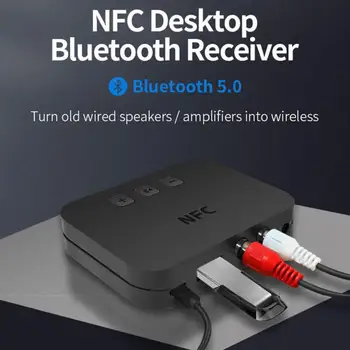 NFC Bluetooth 5,0 Безжичен Аудиоприемник 3.5 Мм Aux Hi-Fi Стерео Аудио Адаптер За Автомобил TV Музикален Усилвател Говорител Hi-Fi