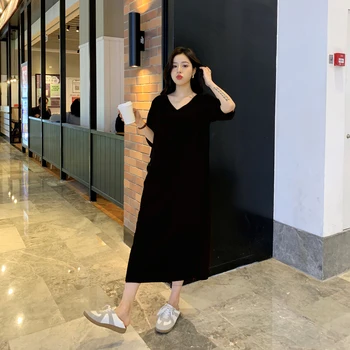 NYFS 2022 Нова Лятна Рокля на Корейското Свободно Женствена Рокля Vestido De Mujer Халат Elbise Мода Плюс Размера на Памучно Дълга Рокля